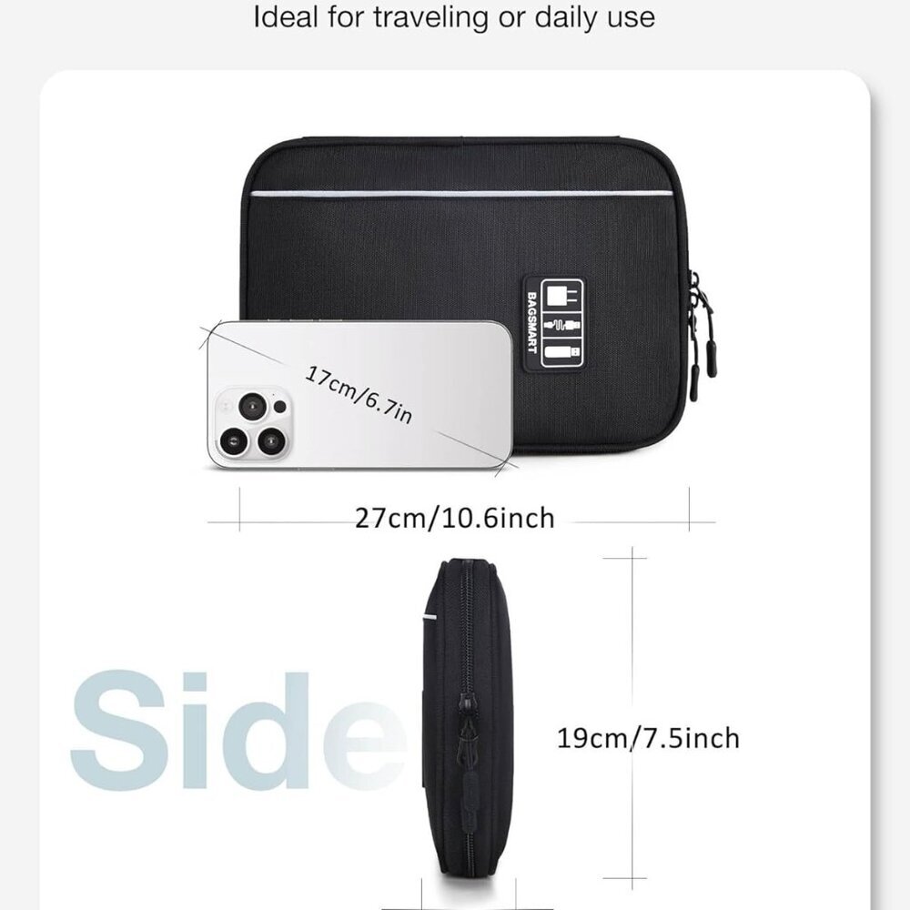 Electronics Organizer Travel Case, Small Cable Organizer Bag for Essentials, Tec - Picture 5 of 8